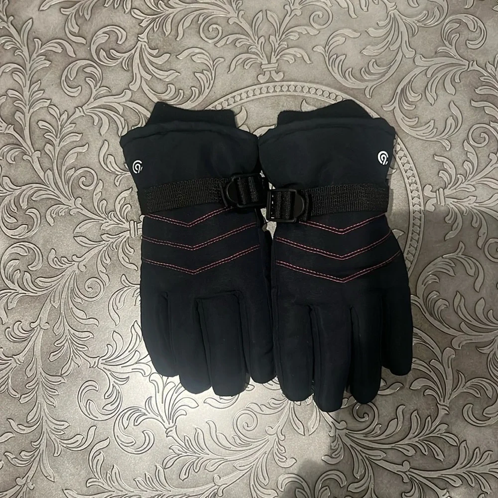 Champion Black & Pink Kids Winter Gloves Size 4/7
